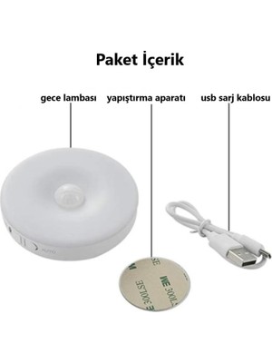 Rultech 1 Adet Harekete Duyarlı Sensörlü Sarjlı Mıknatıslı Gün Işık LED Mutfak, Banyo, Yatak Odası LED Işık Cabinet Aydınlatma Kabinet