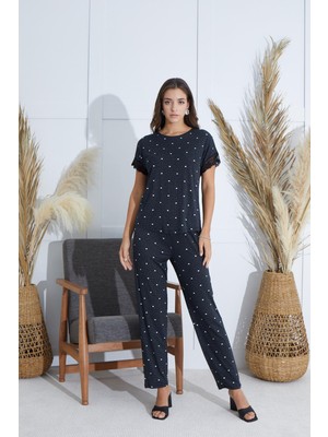 Kadın Kısa Kol Siyah  Pijama Takım C0T6N551