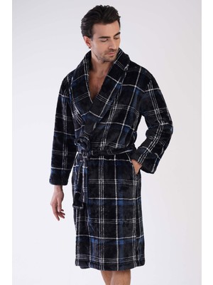 Erkek Şal Yaka Welsoft Siyah Sabahlık C3T1N0O087