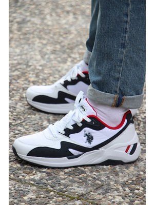U.S. Polo Assn. Husky FX Beyaz-Laci-Kırmızı Erkek Spor Ayakkabı