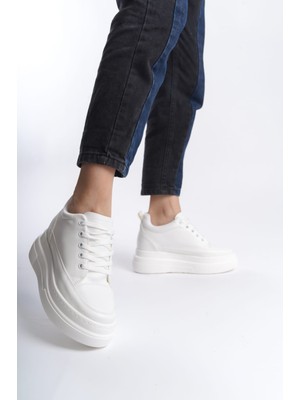 She Kadın Içten Gizli Topuklu Beyaz Spor Ayakkabı Sneaker