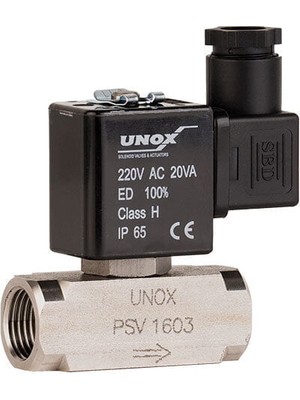 Unox 220 V Ac Paslanmaz Takoz Gövde Solenoid Valf Normalde Kapalı 1/8" (0-25 BAR)