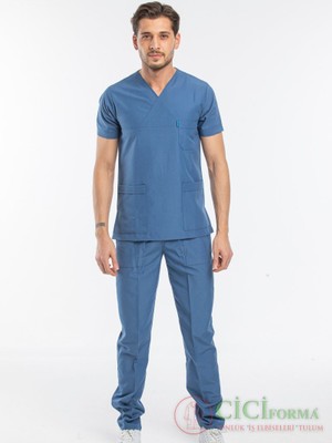 Cici Forma Zarf Yaka Petrol Mavisi Erkek Takım
