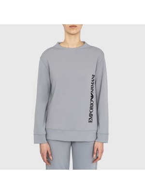 Emporio Armani Kadın Marka Logo Detaylı Bisiklet Yaka Regular Fit Gri Sweatshirt 6R2M7J 2JXGZ-0608