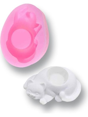 Glance Beton Mumluk Silikon Kalıbı Kedi 11 cm x 7,5 cm x 3 cm No:68