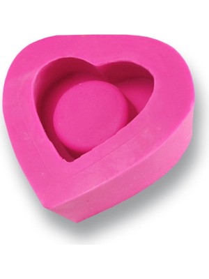 Glance Beton Mumluk Kalp Silikon Kalıbı 8,3 cm x 7 cm x 3 cm No:34