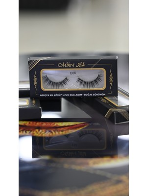 Mihr-i Aşk Takma Kirpikleri Gerçek Kıl Kökü Uzun Kullanım Doğal Görünüm E66
