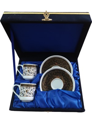 Armada Çini Ar 700 Siyah Haliç Altın Yaldızlı 2 Lı Fincan Takımı