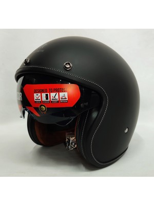 mt Kask mt Le Mans 2 Sv Mat Siyah Yarım Kask