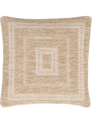 Inter Weaving Avanos Premium Jüt Görünümlü 2'li Yastık Kılıfı Kırlent Kılıfı Dokuma Yıkanabilir Fermuarlı 50X50 cm