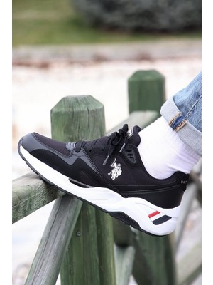 U.S. Polo Assn. Husky 4 Fx Comfort Hafif Taban Erkek Sneaker Siyah