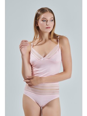 Alissa Kadın Penye Pudra Atlet Külot Kaşkorse Set Kadın Iç Çamaşırı Takımı