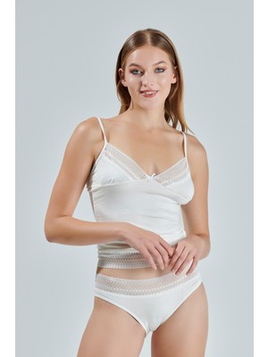 Alissa Kadın Penye Beyaz Atlet Külot Kaşkorse Set Kadın Iç Çamaşırı Takımı