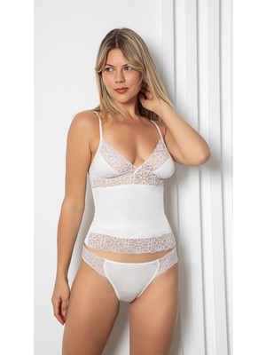 Alissa Kadın Dantelli Penye Atlet Külot Set