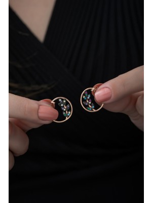 Nereze 925 Ayar Mix Taşlı Başak Küpe Kadın Gümüş Küpe