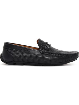 Derimod Fly Erkek Siyah Deri Casual Loafer 24SFD632426