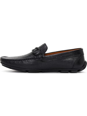 Derimod Fly Erkek Siyah Deri Casual Loafer 24SFD632426