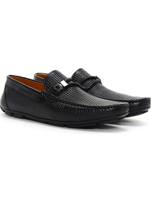 Derimod Fly Erkek Siyah Deri Casual Loafer 24SFD632426