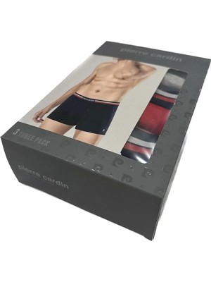 Pierre Cardin Erkek 3'lü Strech Likralı Boxer, %95 Pamuk %5 Likralı