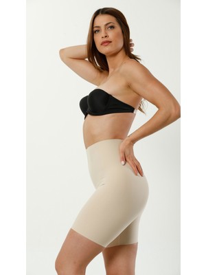 Secret Moda Dikiş Izsiz Seamless Toparlayıcı Göbek Saklayıcı Lazer Kadın Paçalı Korse Ten