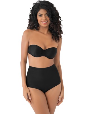 Secret Moda Toparlayıcı Iz Yapmaz Lazer Kesim Yüksek Bel Kadın Slip Korse Siyah