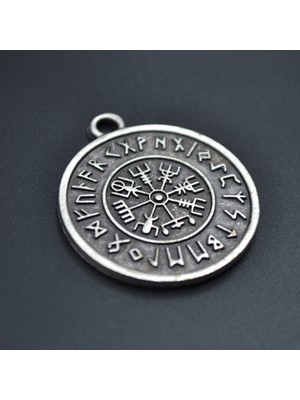 Bu Farklı Viking Pusulası Vegvisir Örme Zincir Kolye - Gümüş Kaplama - Erkek Kadın Kolye - NO:1573