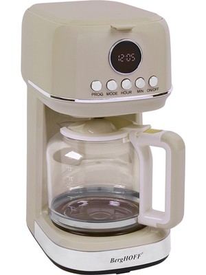 Berghoff Gem Retro 15 Bardak Vanilya Krem Rengi Filtre Kahve Makinesi
