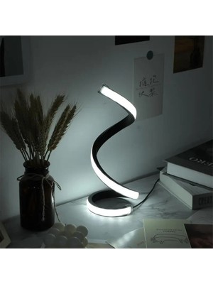 Bra2nd 1 Adet LED Spiral Masa Lambası Modern Üç Hızlı Karartma USB Güç Düğmesi Anahtarı Oda Dekoratif Masa Lambası (Yurt Dışından)