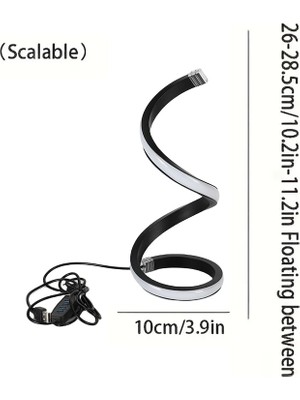 Bra2nd 1 Adet LED Spiral Masa Lambası Modern Üç Hızlı Karartma USB Güç Düğmesi Anahtarı Oda Dekoratif Masa Lambası (Yurt Dışından)