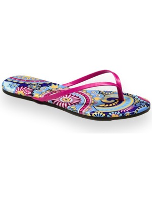 Tkees TK-2209 Klasik Desenli Parmak Arası Kadın Terlik