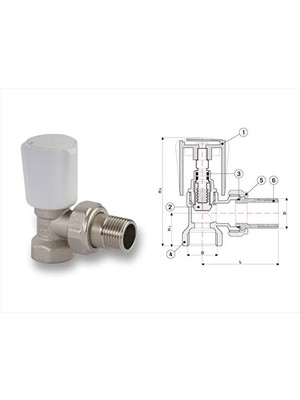 Fırat 1/2" Köşe Radyatör Vanası