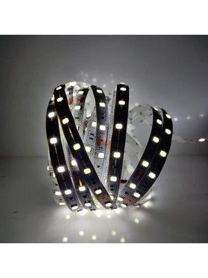 Amber LED 5 Metre Beyaz Renk 6500K 12V Yüksek Lümen Şerit LED Metrede 60 Ledli