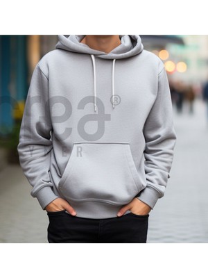 Crea Eymer Wear Istanbul Yırtık Desenli Tasarım Baskılı Oversize Hoodie Sweatshirt Gri