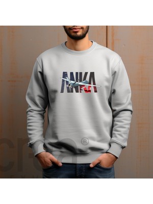 Crea Eymer Wear Anka Illüstratif Baskılı Oversize 3 Iplik Hoodie Sweatshirt Siyah