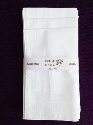 Melis Home Beyaz Mendil, 12 Adet, 39x39 cm. %100 Pamuk