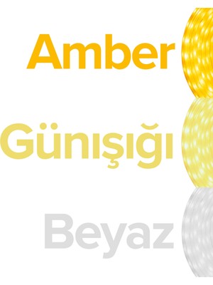 Amber LED 12V 2835 Yüksek Lümen Şerit LED Metrede 120 Ledli - Beyaz, Günışığı, Amber - 5, 10, 15, 20, 25 ve 50 Metre Seçenekleri - İç Mekan Aydınlatma