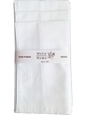 Melis Home Beyaz Mendil, 12 Adet, 36x36 cm. %100 Pamuk