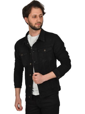 Deepsea Likralı Slim Fit Kot Mont Jean Ceket 2304001