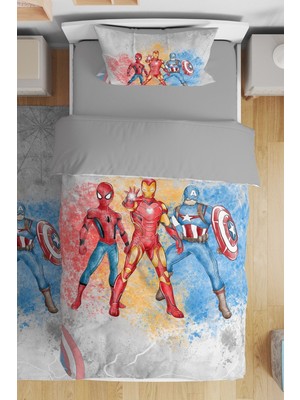 Rual Kids Bebek&çocuk&genç Odası Marvel Pamuklu Organik 160X230CM Yatak Örtüsü ve Pike Takımı