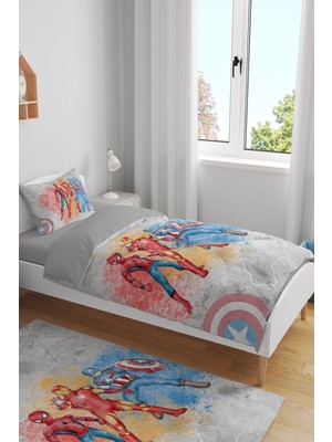 Rual Kids Bebek&çocuk&genç Odası Marvel Pamuklu Organik 160X230CM Yatak Örtüsü ve Pike Takımı