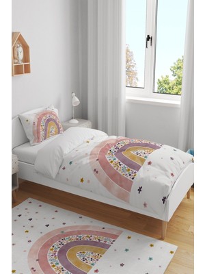 Rual Kids Bebek&çocuk&genç Odası Gökkuşağı Temalı Pamuklu Organik Nevresi Takımı 160X220CM