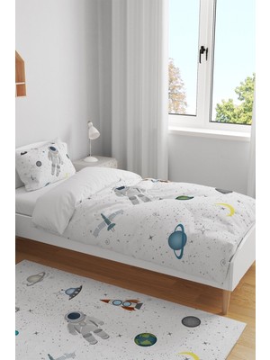 Rual Kids Bebek&çocuk&genç Odası Uzay Temalı Pamuklu Organik Nevresi Takımı 160X220CM