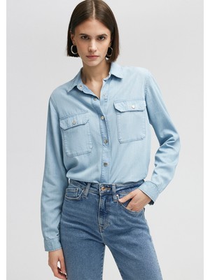 Mavi Freya Gold Klasik Açık Mavi Jean GÖMLEK122748-86432