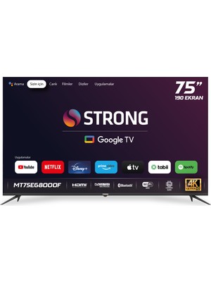 Strong MT75EG8000F 75" 190 Ekran Dahili Uydu Alıcılı 4K Ultra HD Smart DLED TV