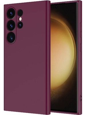 Case World Caseworld Samsung Galaxy S24 Ultra Kapak Içi Kadife Kamera Korumalı Lansman Silikon Kılıf - Mürdüm