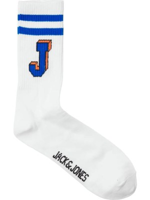 Jack & Jones 12250749 Jacsingle J Tennis Sock Sn Beyaz-Mavi