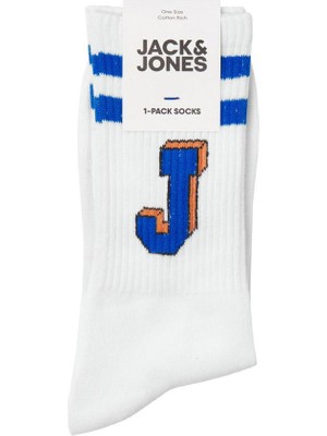 Jack & Jones 12250749 Jacsingle J Tennis Sock Sn Beyaz-Mavi