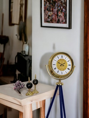 Bahat Gold Metal Ofis Salon Otel Ayaklı Seyyar Saati Yükseklik 150 cm