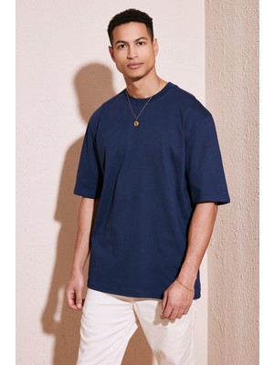 Buratti Pamuklu Oversize Bisiklet Yaka Basic T Shirt Erkek T Shirt 5902365