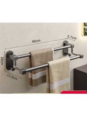 Magiceham 304 Paslanmaz Çelik Çift Çubuk Ücretsiz Punch Banyo Havlu Askısı (Yurt Dışından)